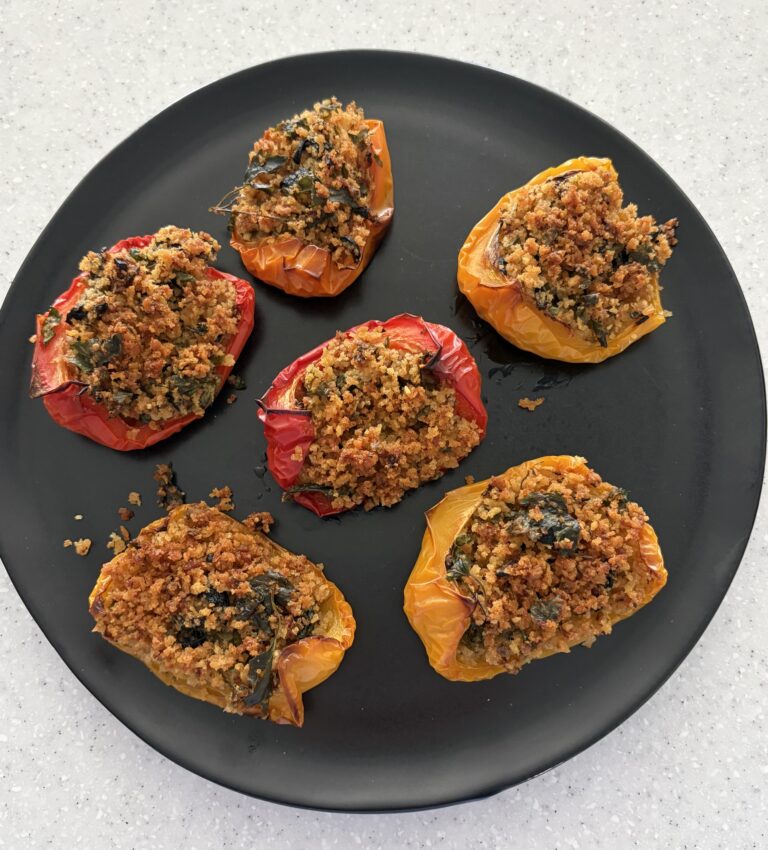 Stuffed Peppers – Italian Style with Panko and Cheese